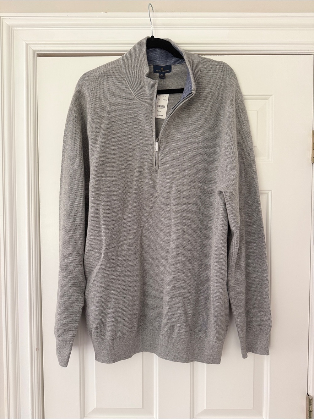 NWT Men's XL Brooks Brothers 1/4-Zip Sweater - Gray